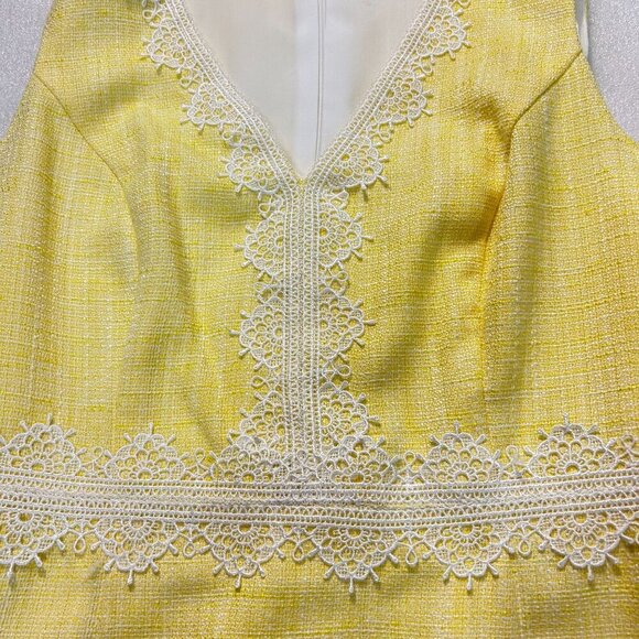 Nanette Lepore Yellow Sleeveless Bouclé Dress Size 4 NWT - Picture 6 of 8